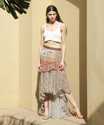 Multicolor printed viscose skirts 1