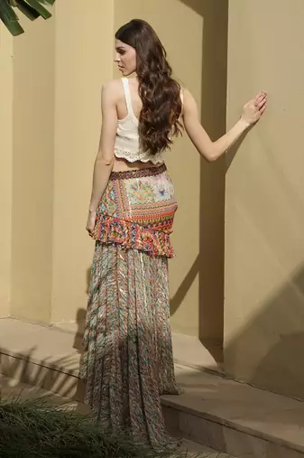 Multicolor printed viscose skirts