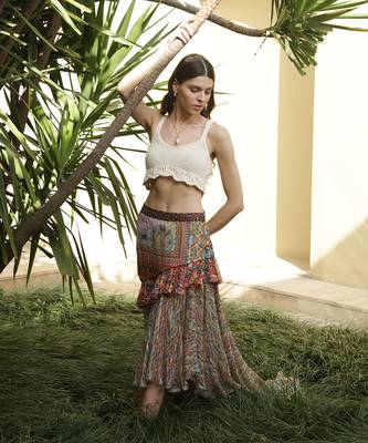 Multicolor printed viscose skirts 4