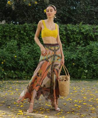 Multicolor printed viscose skirts 1