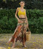 Multicolor printed viscose skirts