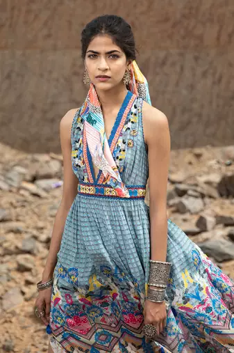 Tile Florid Maxi Dress