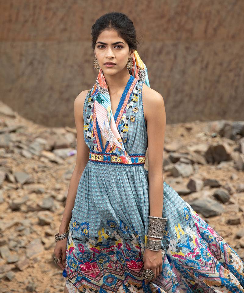 Tile Florid Maxi Dress