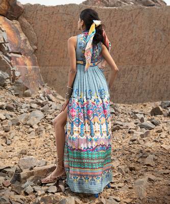 Tile Florid Maxi Dress 4
