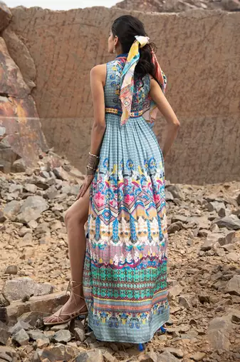 Tile Florid Maxi Dress