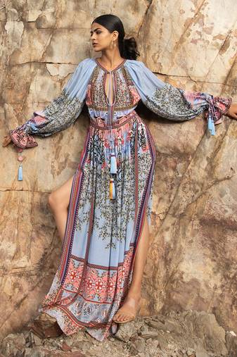 Indigo Botanica Maxi Dress