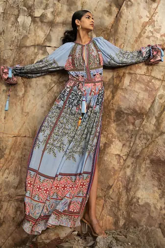 Indigo Botanica Maxi Dress