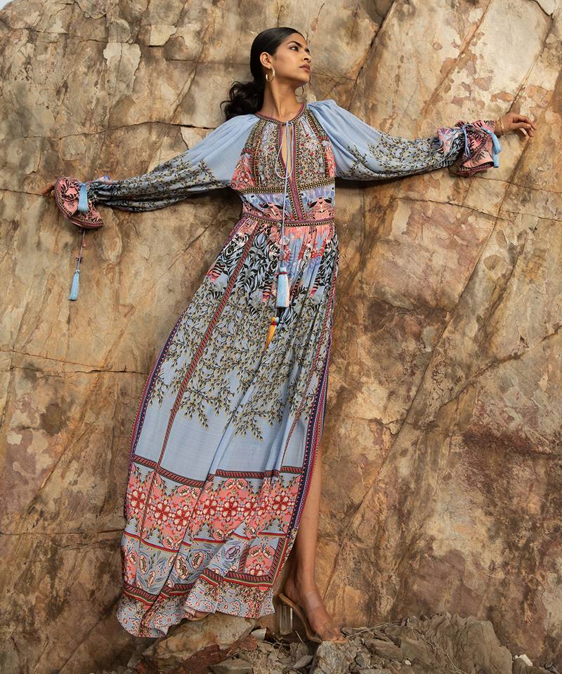 Indigo Botanica Maxi Dress