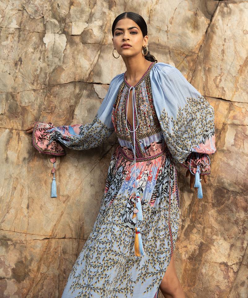 Indigo Botanica Maxi Dress