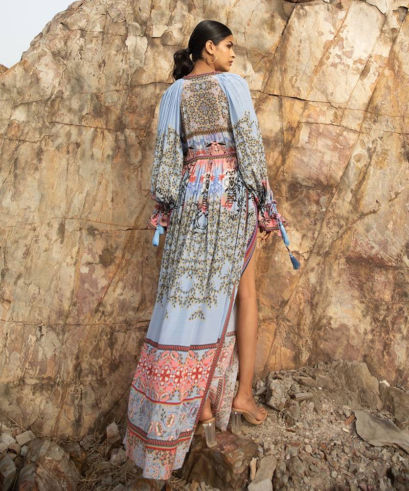 Indigo Botanica Maxi Dress