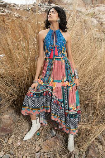 Tile Florid Maxi Dress
