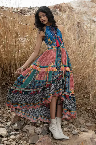 Tile Florid Maxi Dress