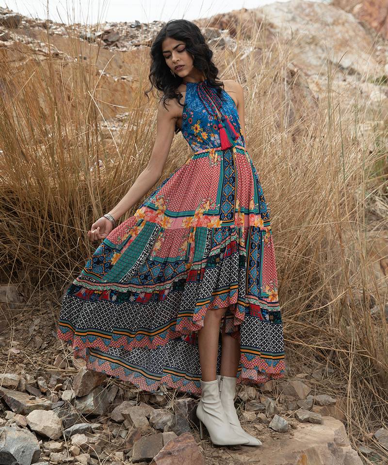 Tile Florid Maxi Dress