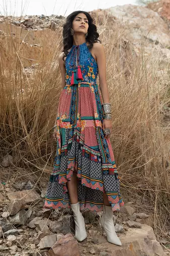 Tile Florid Maxi Dress