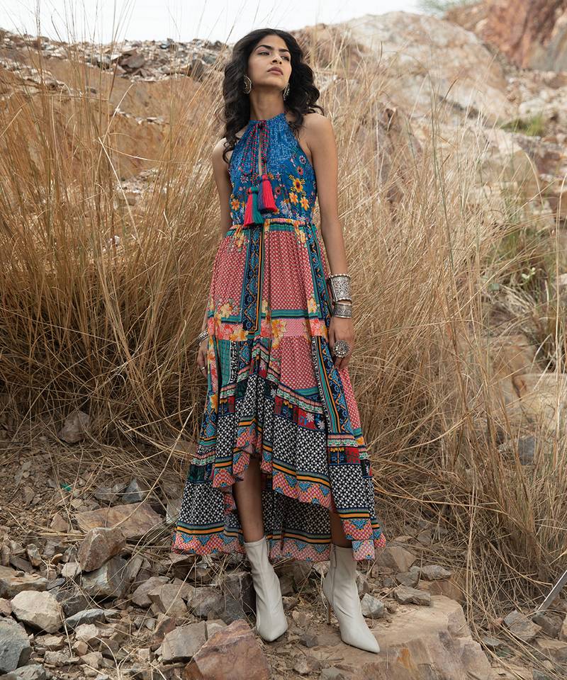 Tile Florid Maxi Dress