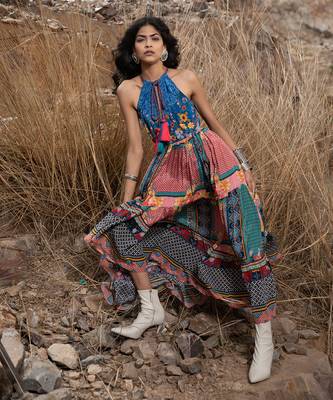 Tile Florid Maxi Dress 4