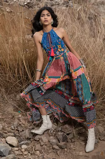 Tile Florid Maxi Dress