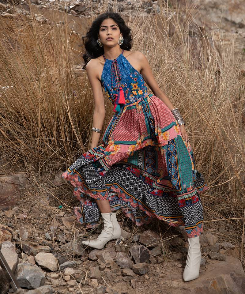 Tile Florid Maxi Dress