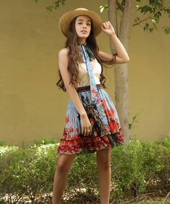 Multicolor printed viscose skirts 1