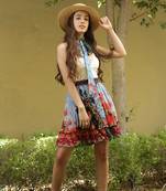 Multicolor printed viscose skirts