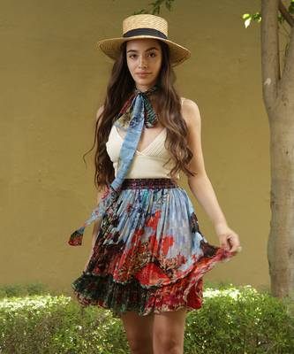 Multicolor printed viscose skirts 2