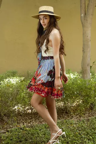 Multicolor printed viscose skirts