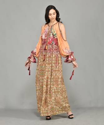 Mural Cold Shoulder Maxi 1
