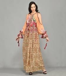Mural Cold Shoulder Maxi