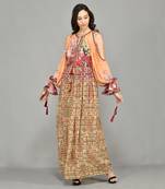 Mural Cold Shoulder Maxi