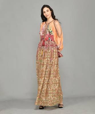 Mural Cold Shoulder Maxi 2