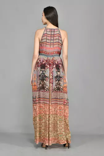 Nordic Halter Maxi Dress
