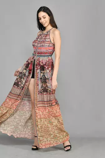 Nordic Halter Maxi Dress