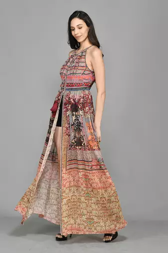 Nordic Halter Maxi Dress
