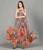 Nordic Halter Maxi Dress