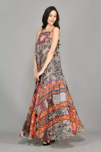 Nordic Halter Maxi Dress