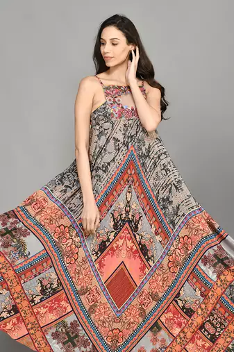 Nordic Halter Maxi Dress