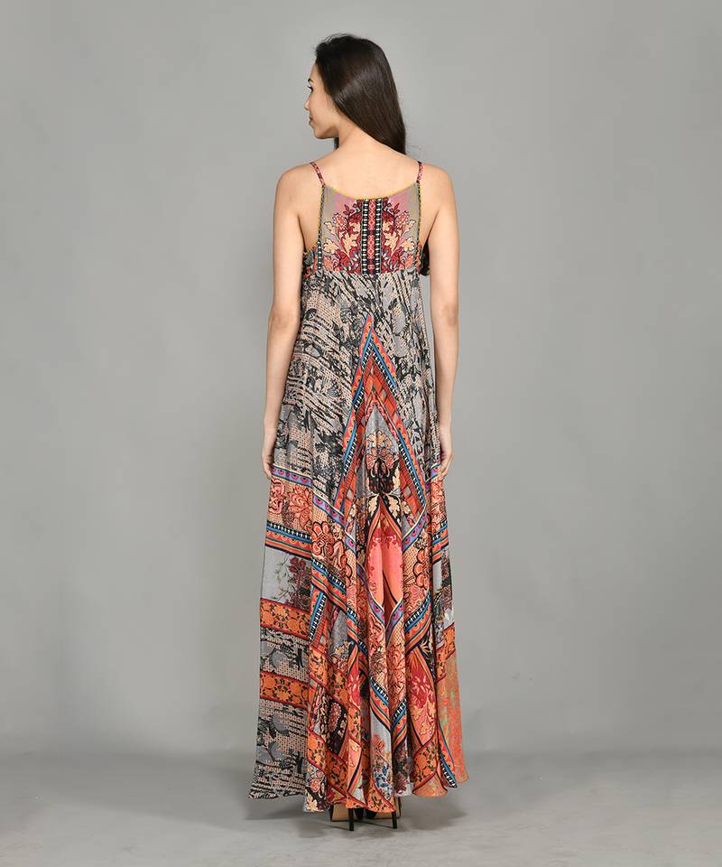 Nordic Halter Maxi Dress