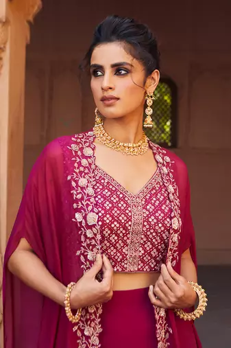 Raspberry Zoya Lehenga Set