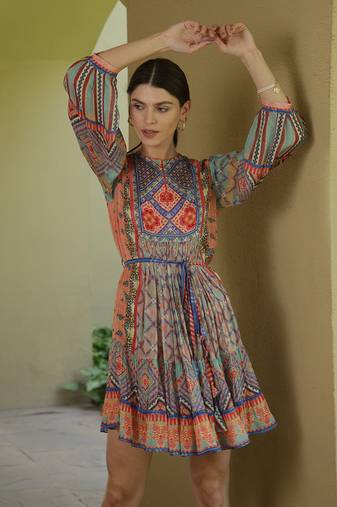 Cerulean Tiered Tunic Dress