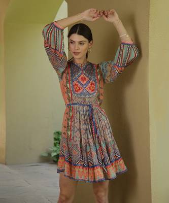 Cerulean Tiered Tunic Dress 1