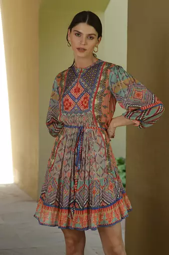 Cerulean Tiered Tunic Dress