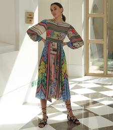 Tropical Tiles Midi Dress
