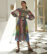 Tropical Tiles Midi Dress