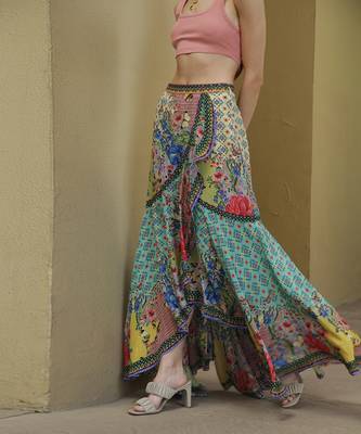 Multicolor printed viscose skirts 3
