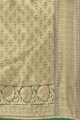 Green Woven Art Silk Saree With Blouse 4