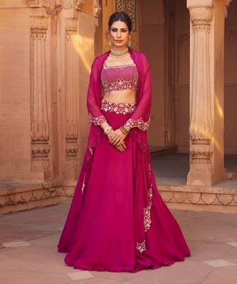 Raspberry Zara Lehenga Set 1