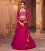 Raspberry Zara Lehenga Set