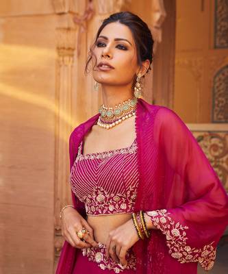 Raspberry Zara Lehenga Set 2