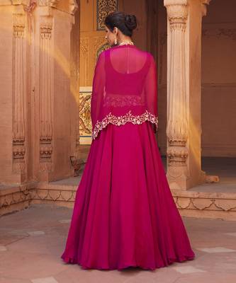Raspberry Zara Lehenga Set 3