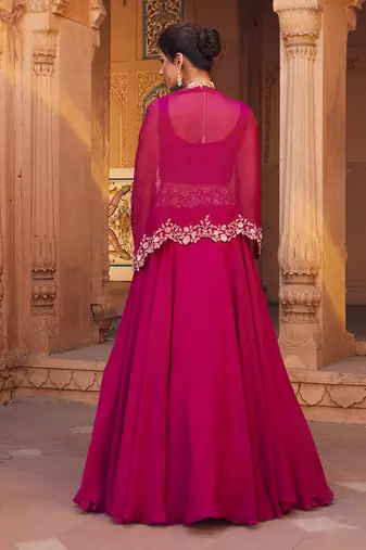 Raspberry Zara Lehenga Set
